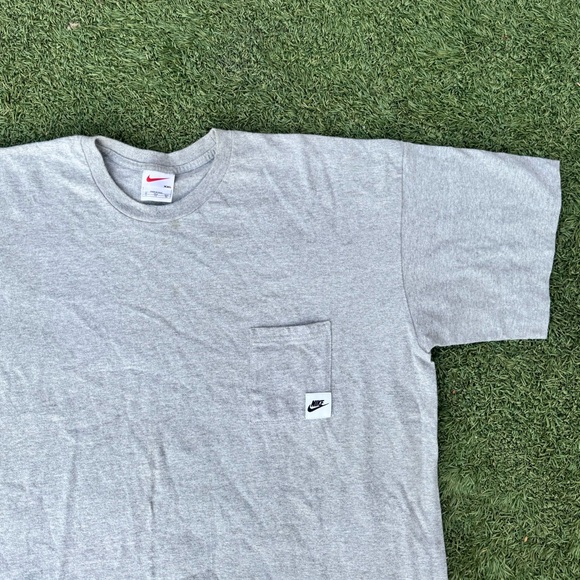 Vintage 90s Nike Gray Pocket Tee T Shirt White Tag Size XXL 2XL Made In USA - Picture 1 of 9